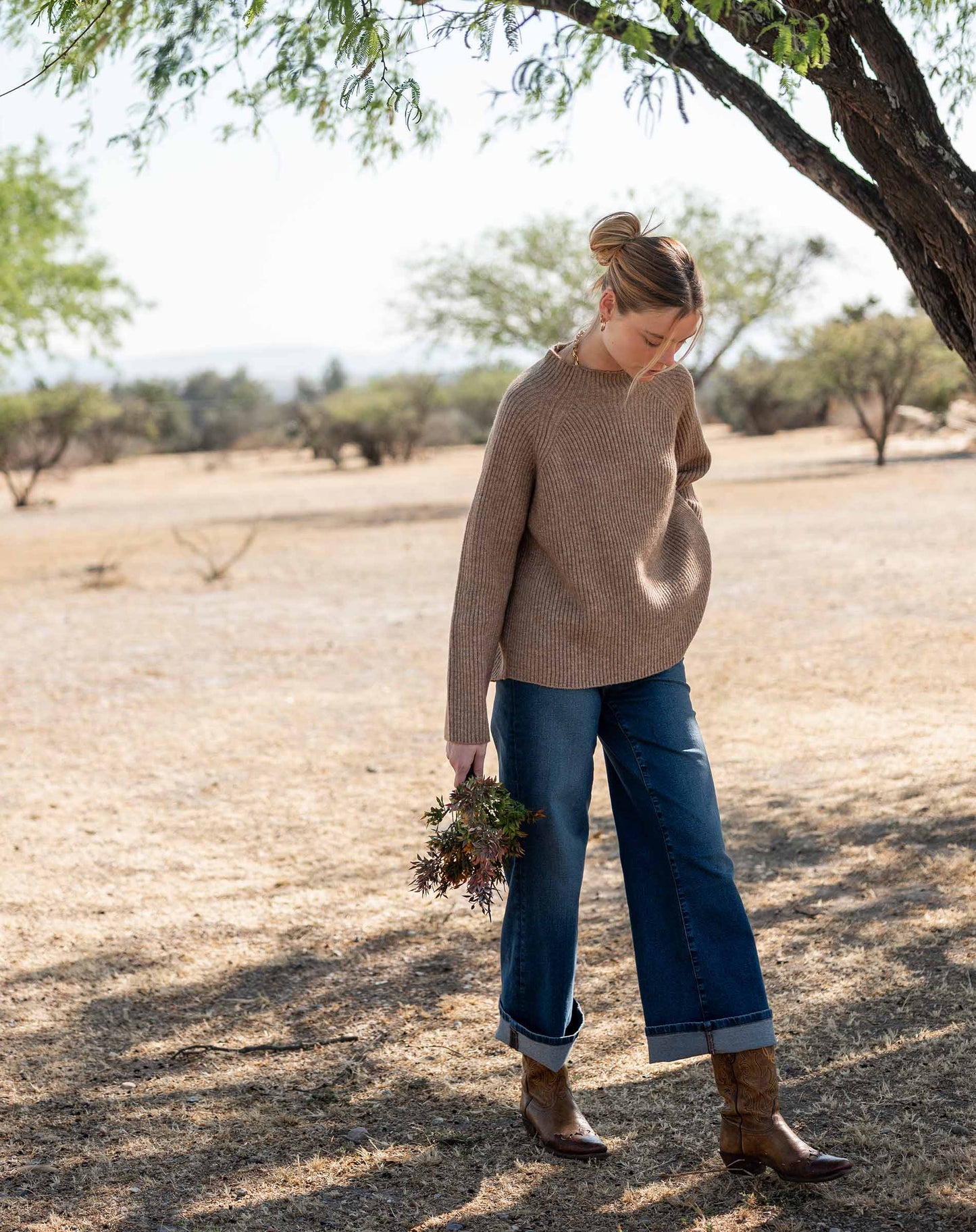 Monograph Mockneck Sweater in Heathered Driftwood