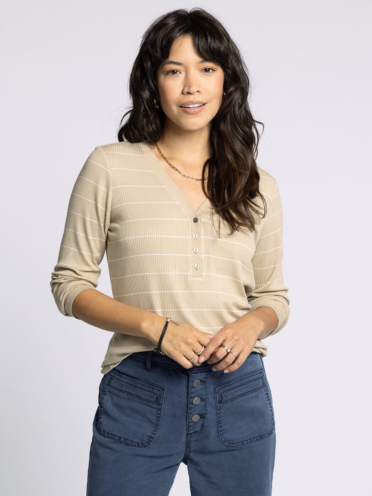 Solara Top in White & Tan