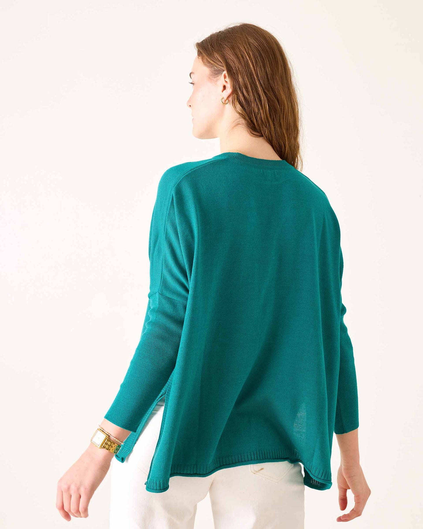 Catalina V-neck Sweater in Teal