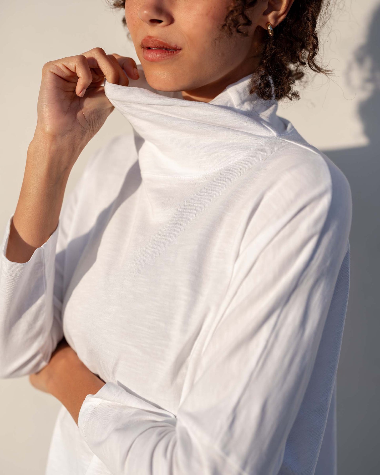 Catalina Turtleneck Tee in White