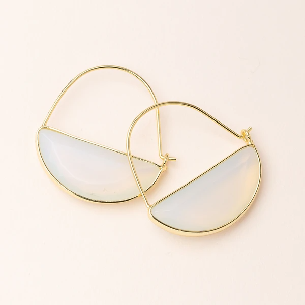 Stone Prism Hoop in Opalite/Gold