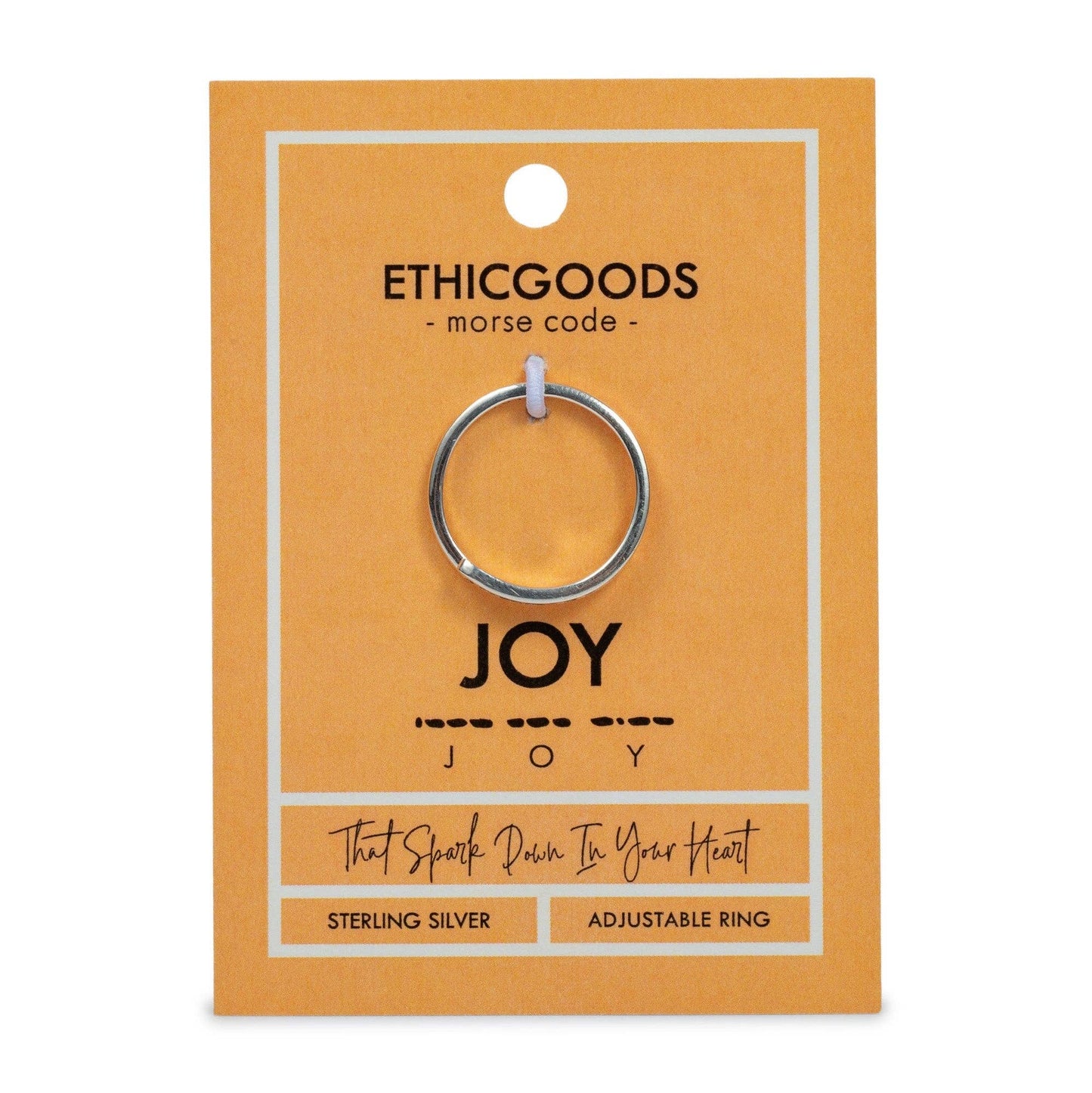 Morse Code Ring - Stamped | JOY: Joy (Sterling Silver)