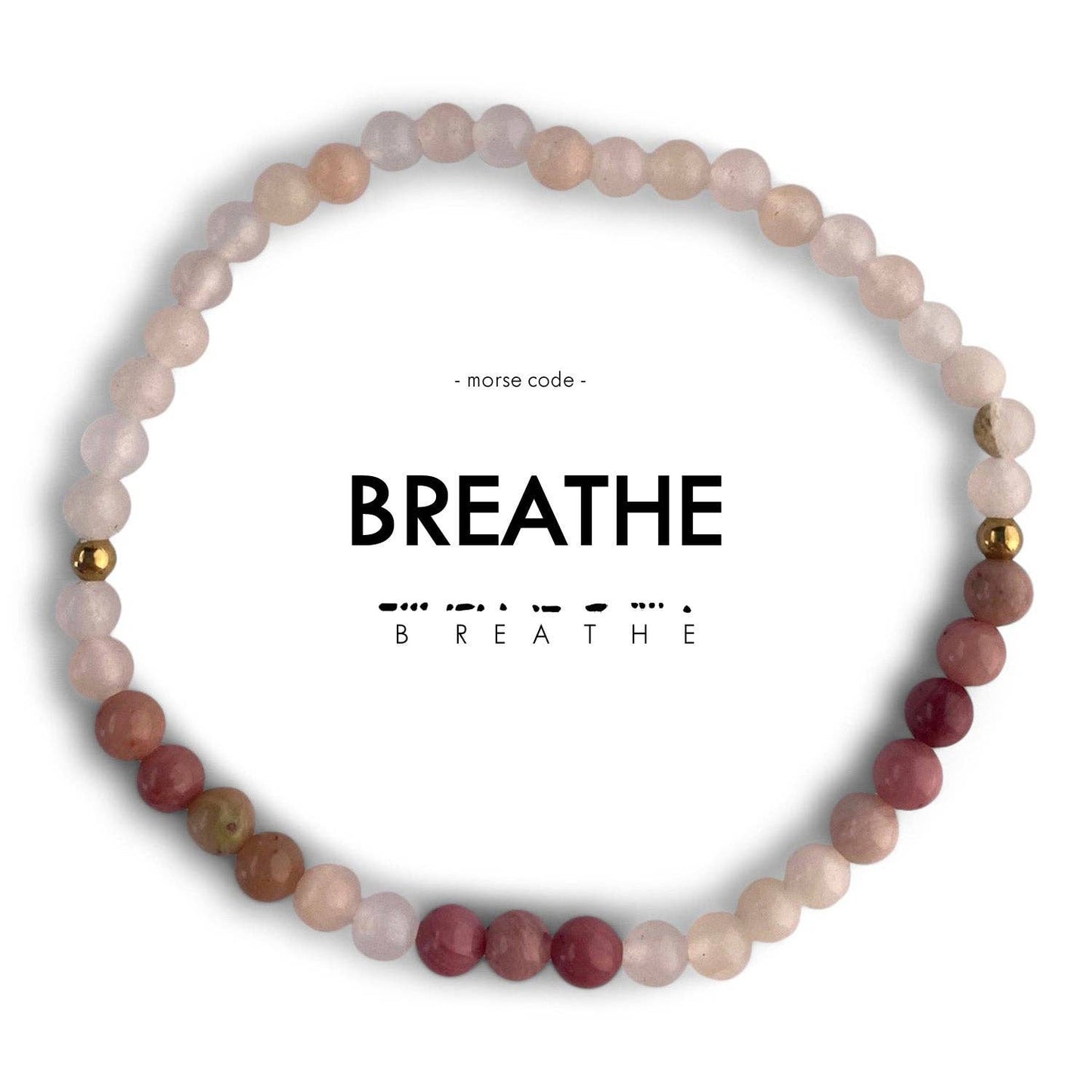 Morse Code Bracelet | BREATHE: Mauve Quartz & Pink Aventurine