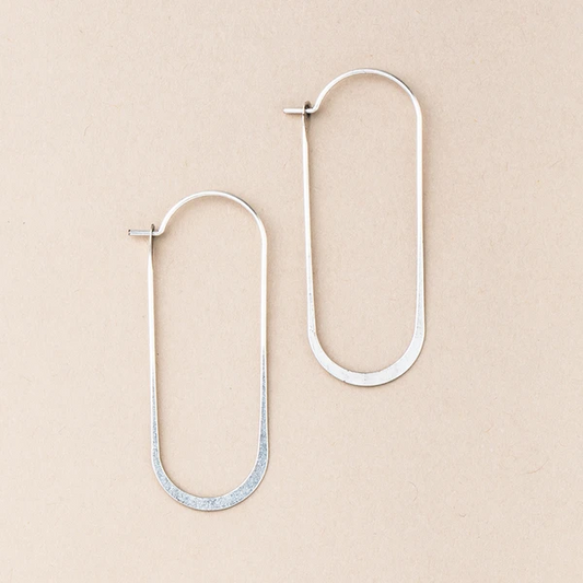 Refined Earring Collection - Cosmic Oval in Silver