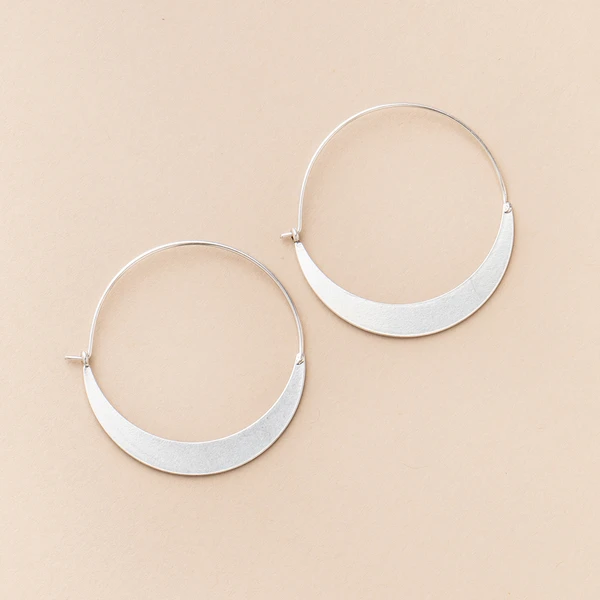 Refined Earring Collection - Crescent Hoop/Sterling Silver