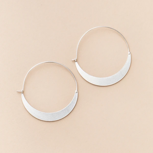 Refined Earring Collection - Crescent Hoop/Sterling Silver