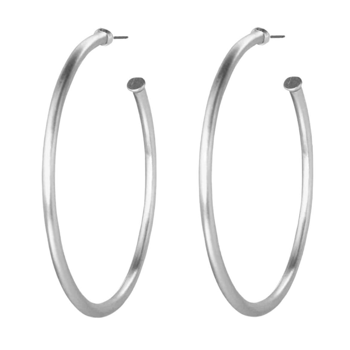 Skinny Everyday Silver Hoops