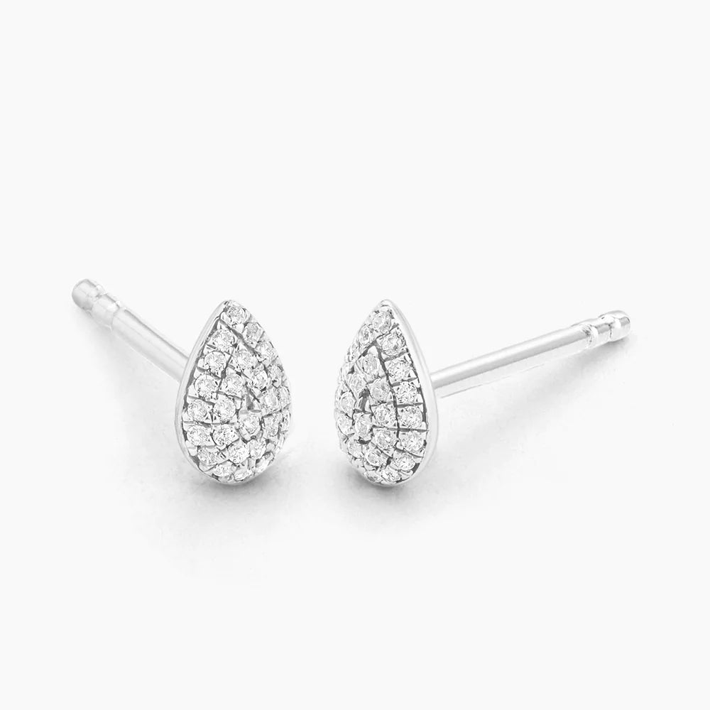 Drop Stud Earrings in Silver