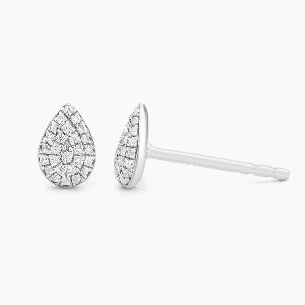 Drop Stud Earrings in Silver