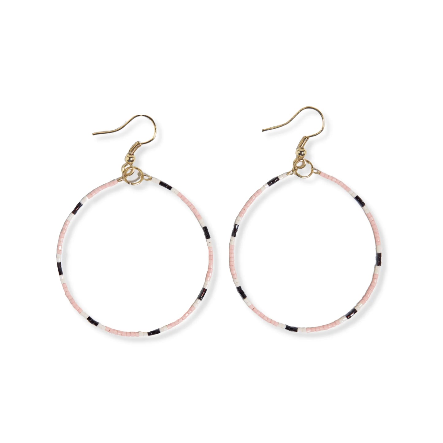 Kelly Dot Beaded Hoop Earrings Blush