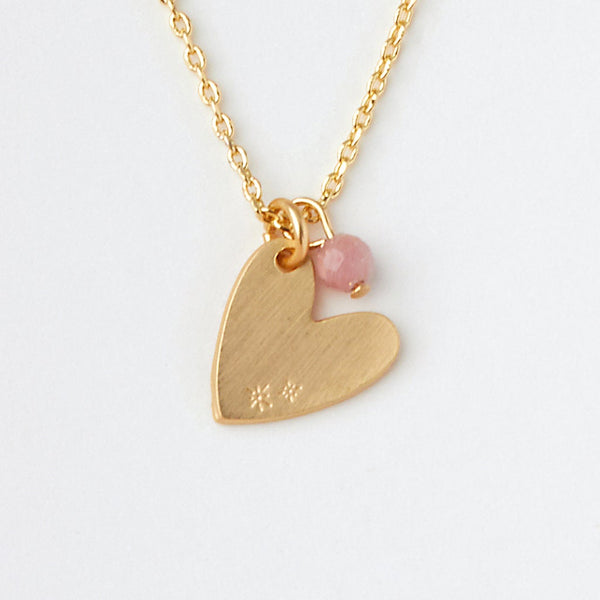 Intention Charm Necklace in Rhodonite/Gold