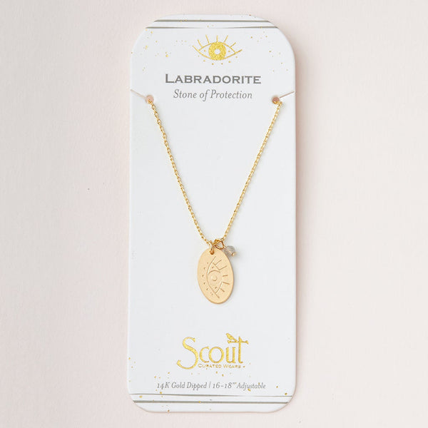 Intention Charm Necklace in Labradorite/Gold