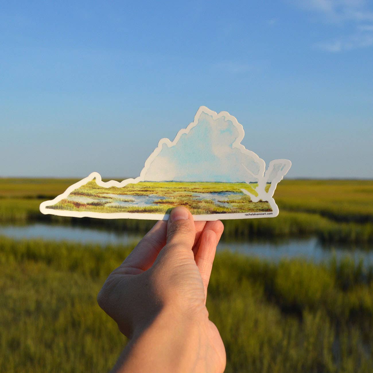 Virginia Shaped Chincoteague Vinyl Decal Sticker