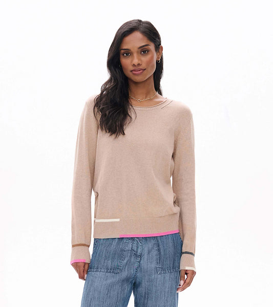 Eden Crew Neck Sweater in Oatmeal Melange