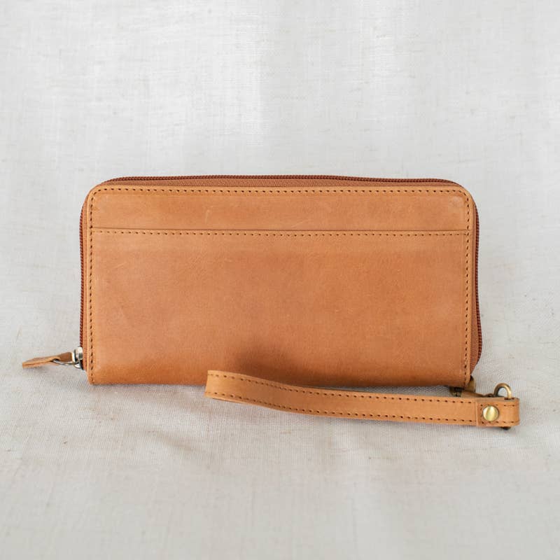 Zipper Wallet in Camel