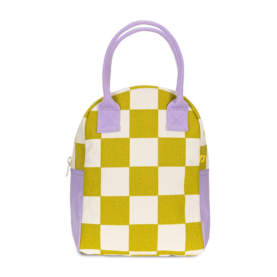 Zipper Lunch Bag - Checks Pear