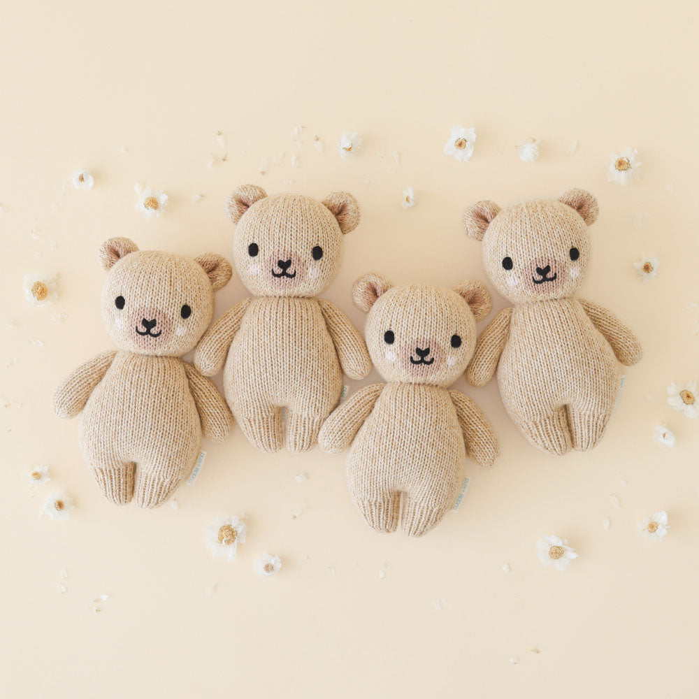 Baby Honey Bear Hand-Knit Plush