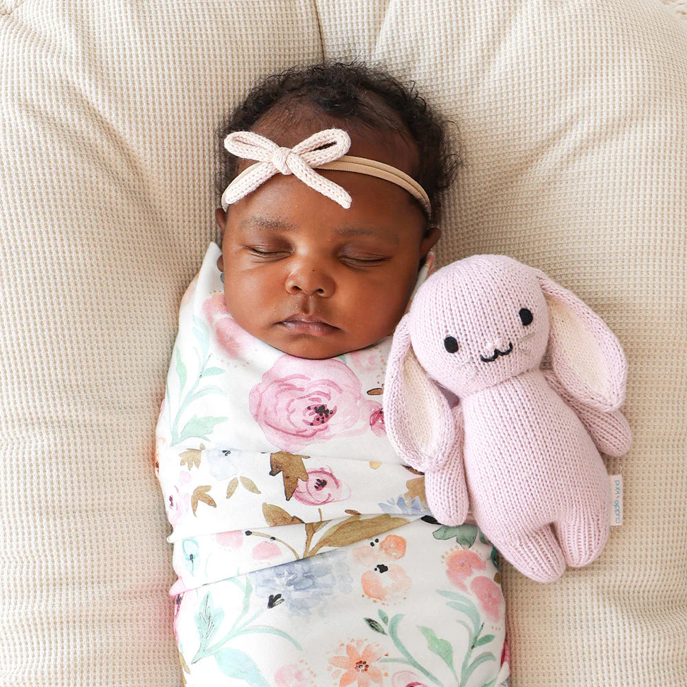 Baby Bunny Hand-Knit Plush in Lilac