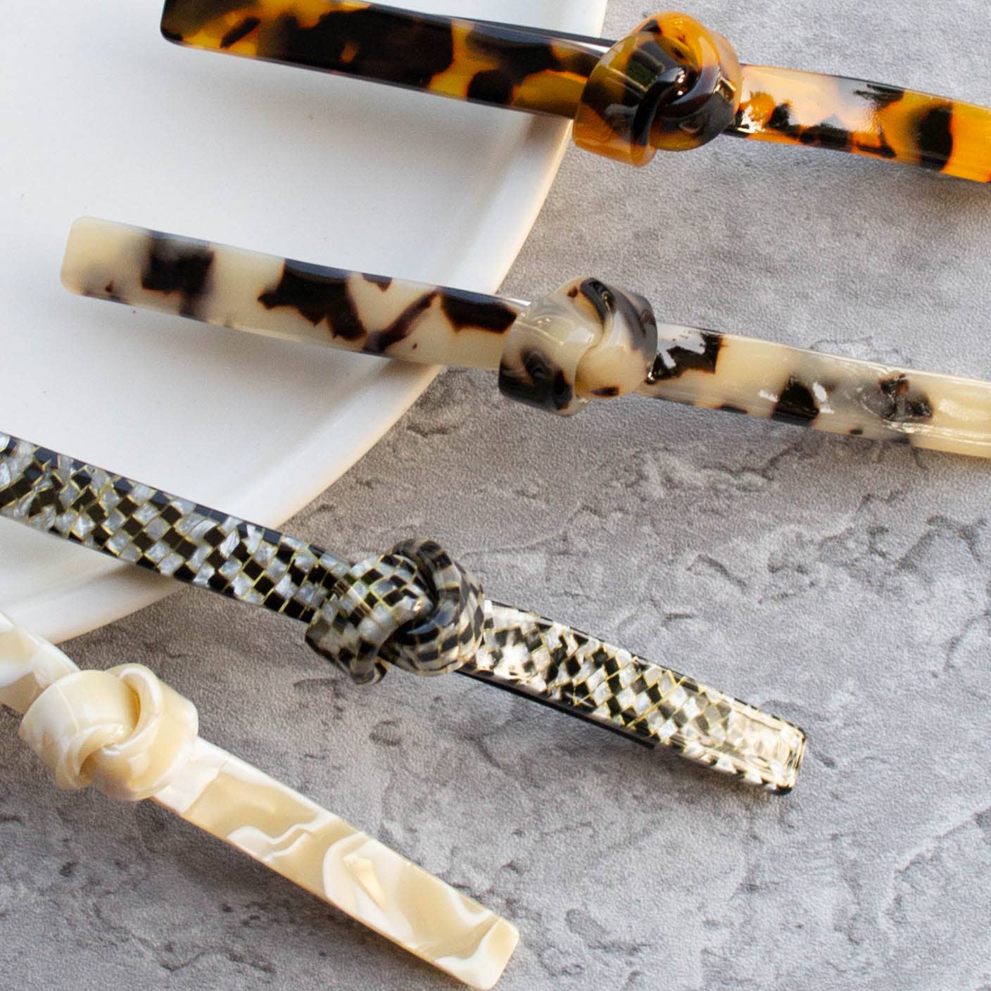 Eco French Twist Hair Barrettes: Micro Grey