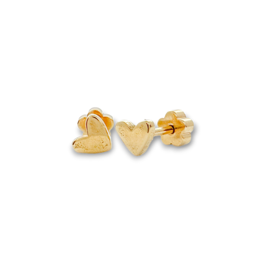 Gold Hearts Tiny Stud Earrings