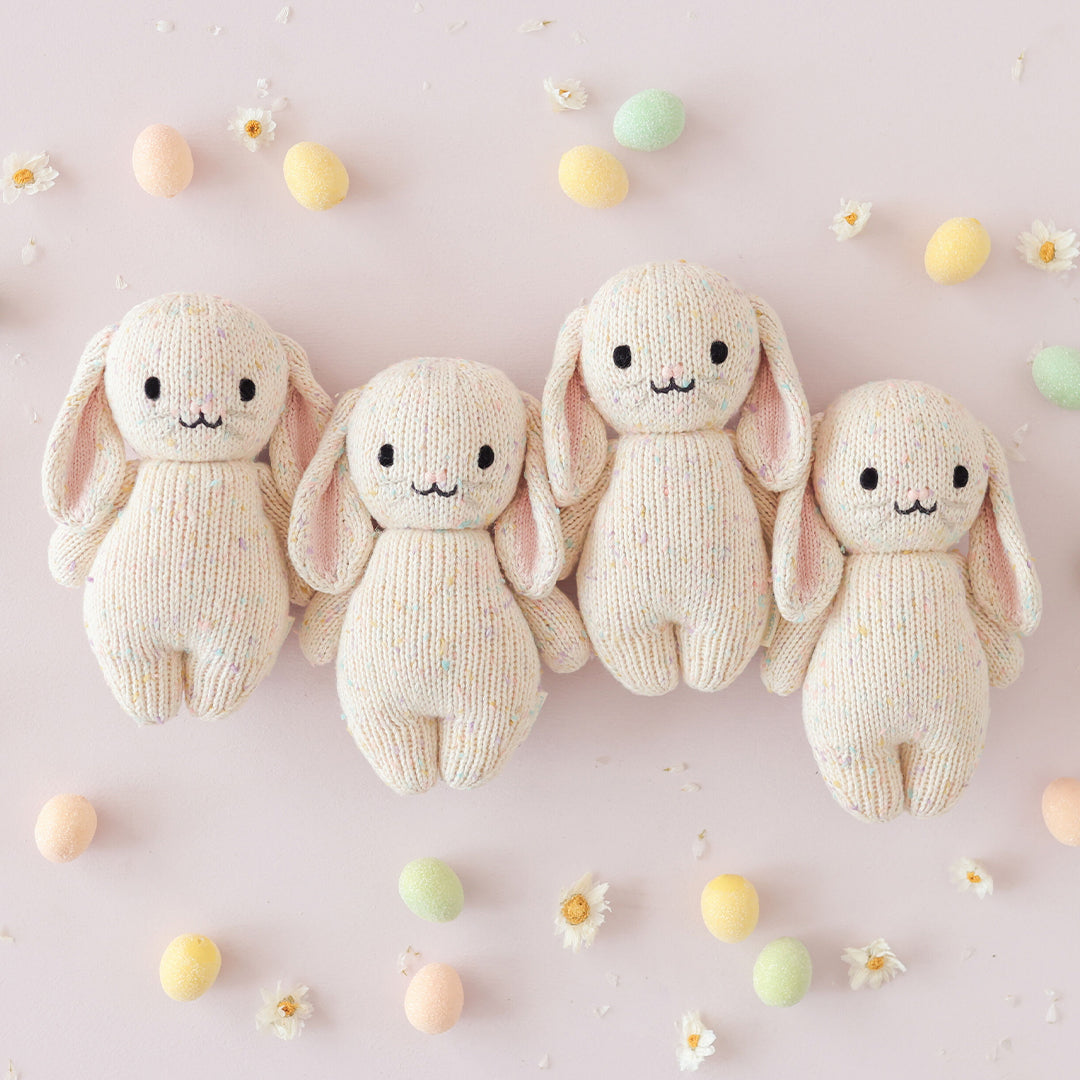 Baby Bunny Hand-Knit Plush in Confetti