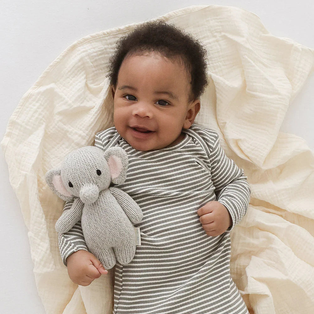 Baby Elephant Hand-Knit Plush