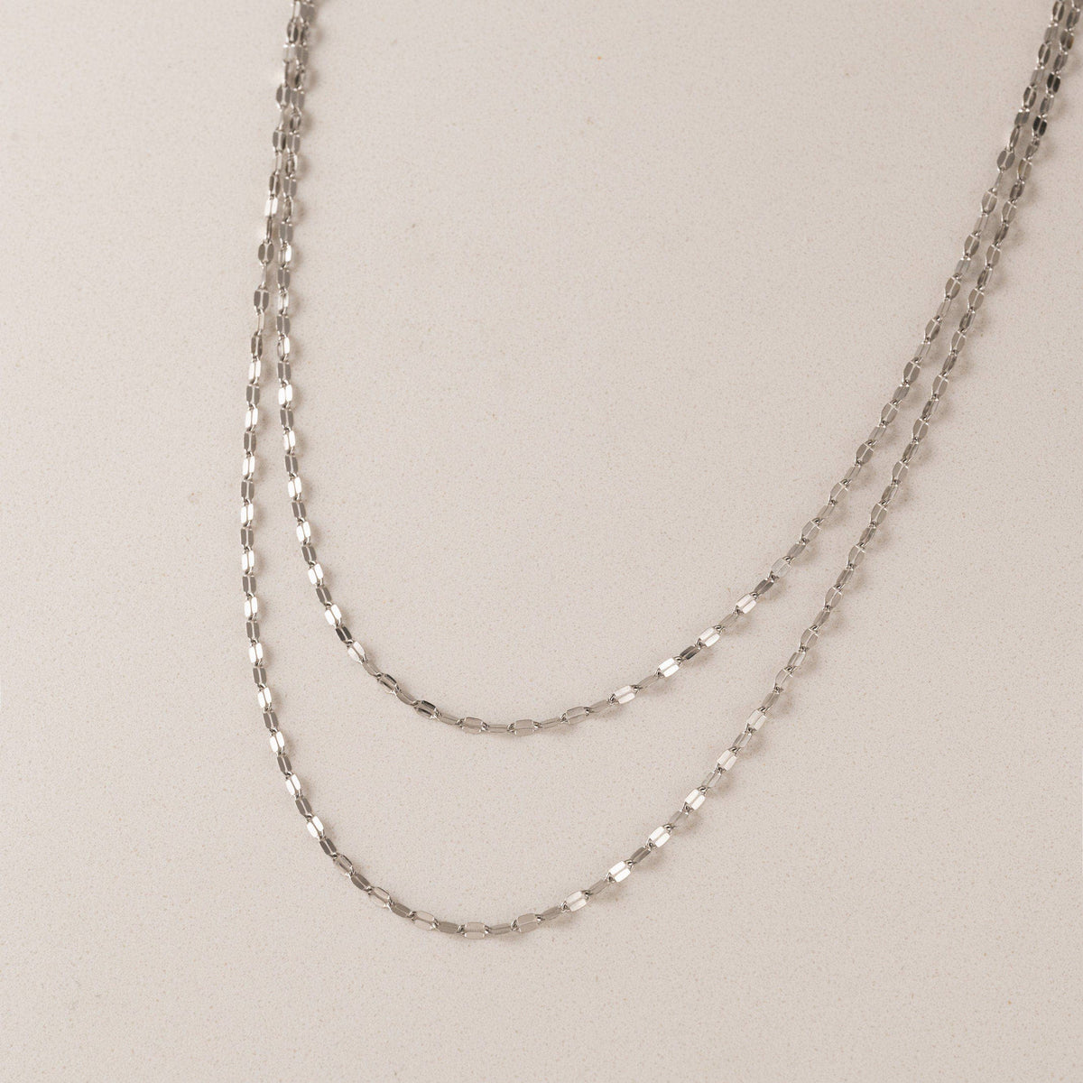 Ray Layered Necklace in Silver