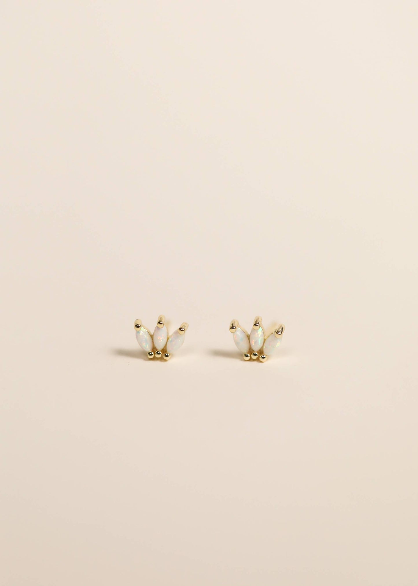 Opal Crown Stud - White - Earring