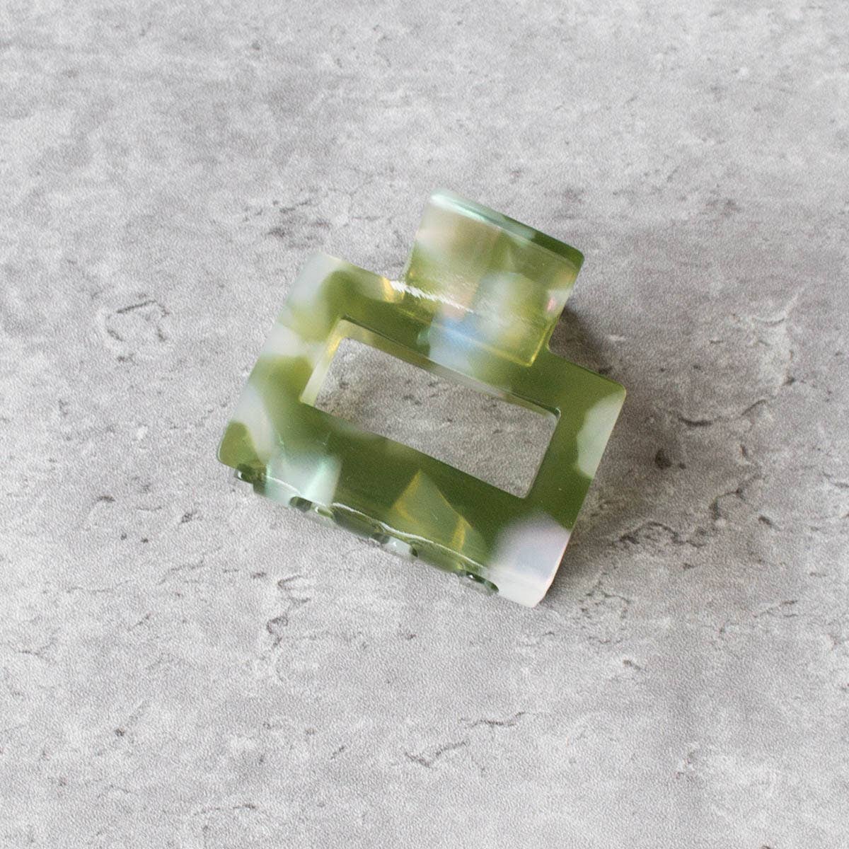 Eco Kylie Cellulose Acetate Hair Clip: Forest Moss