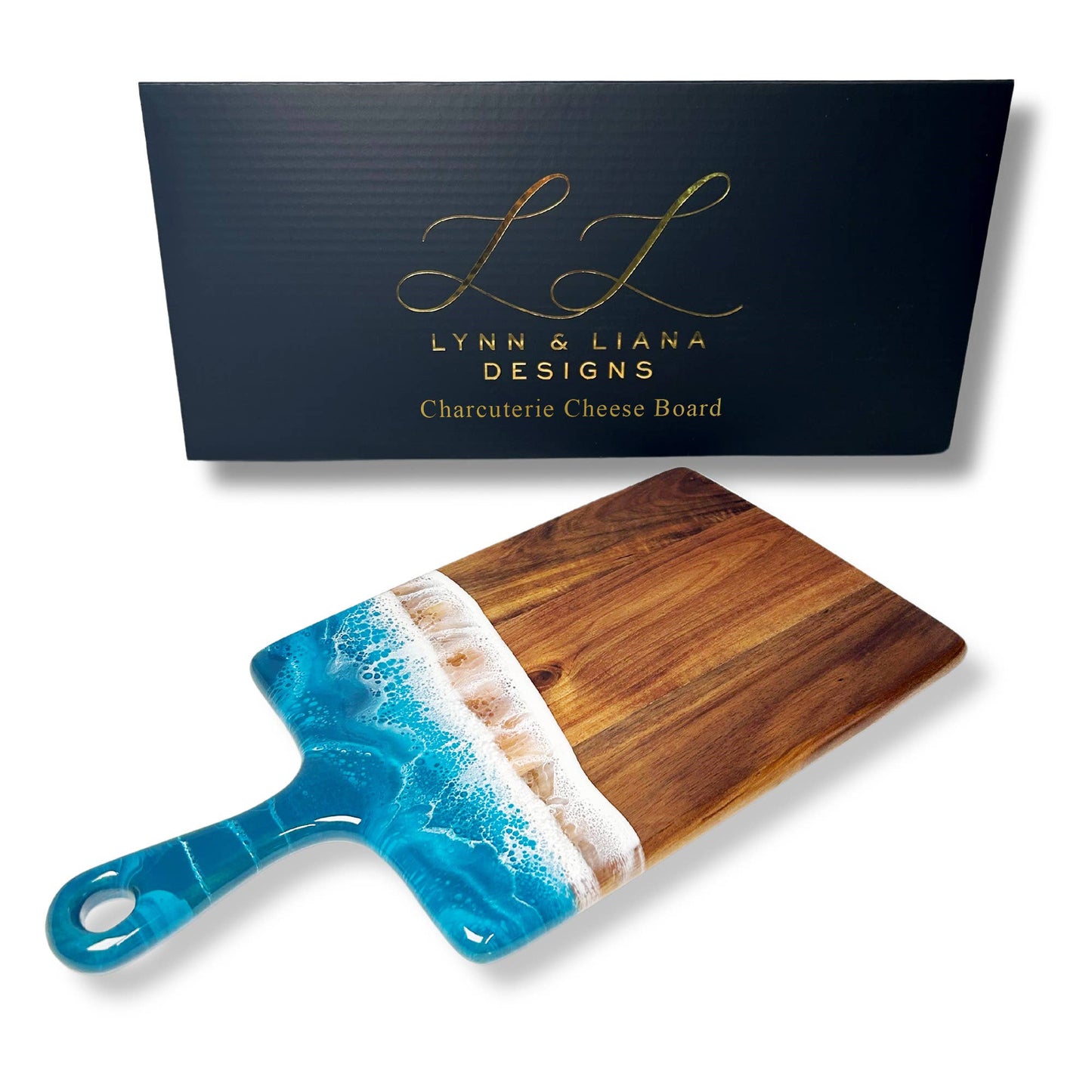 Medium Acacia Cheese Boards in Navy
