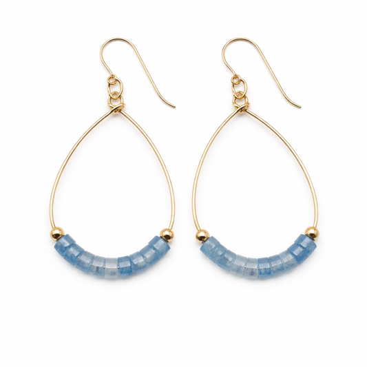 Aster Heishi Earring in Aquamarine (Waterproof)