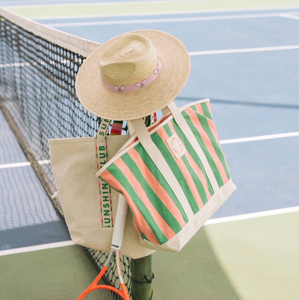 Watermelon Stripe Canvas Tote