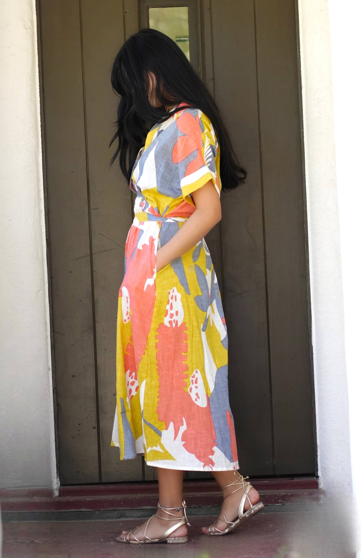 Brigitte Abstract Print Dress Multi