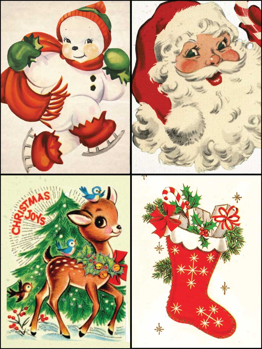 Retro Santa Holiday Mighty Magnets