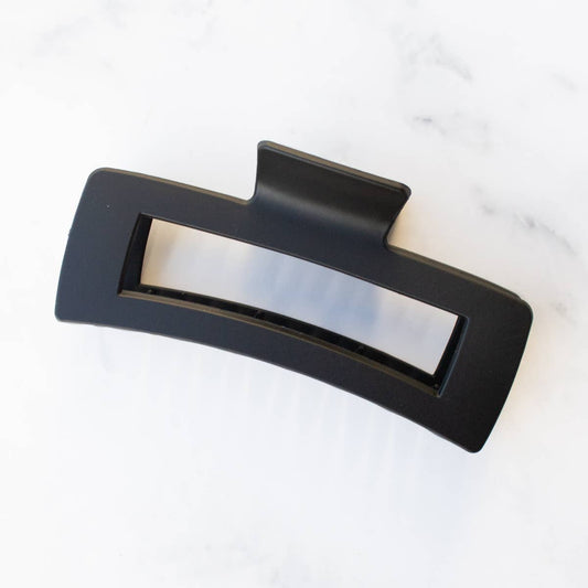 Jumbo Square Hair Clip: Matt Black