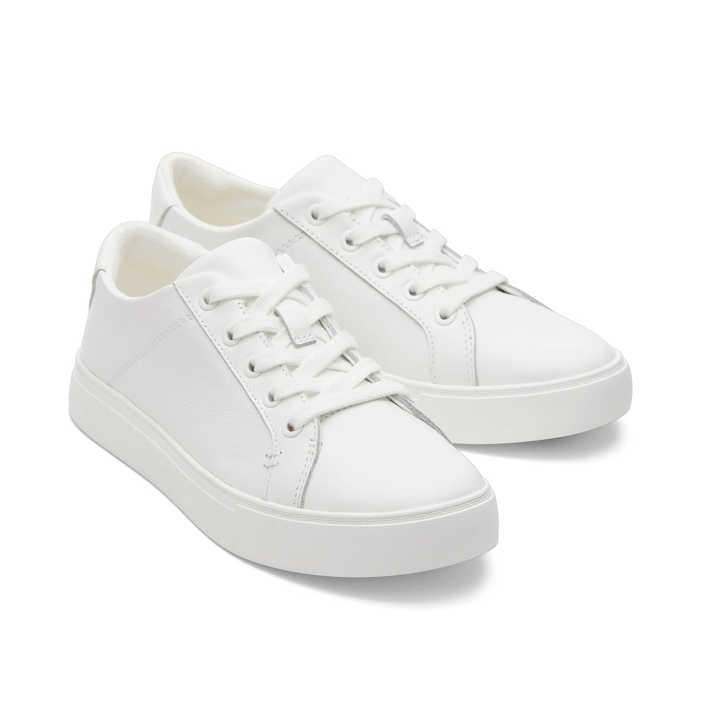 Kameron Leather Lace-Up Sneakers in White