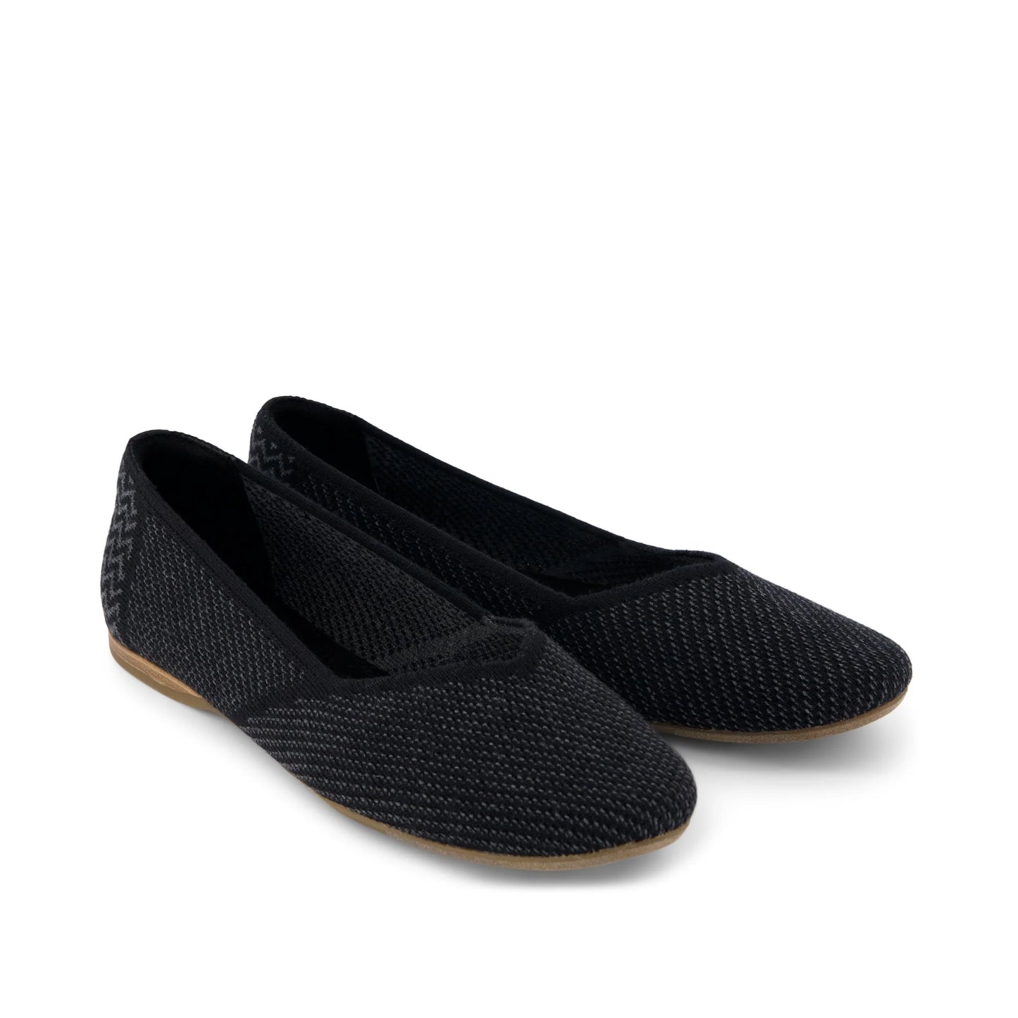 Gemma Flat in Black Engineered Knit