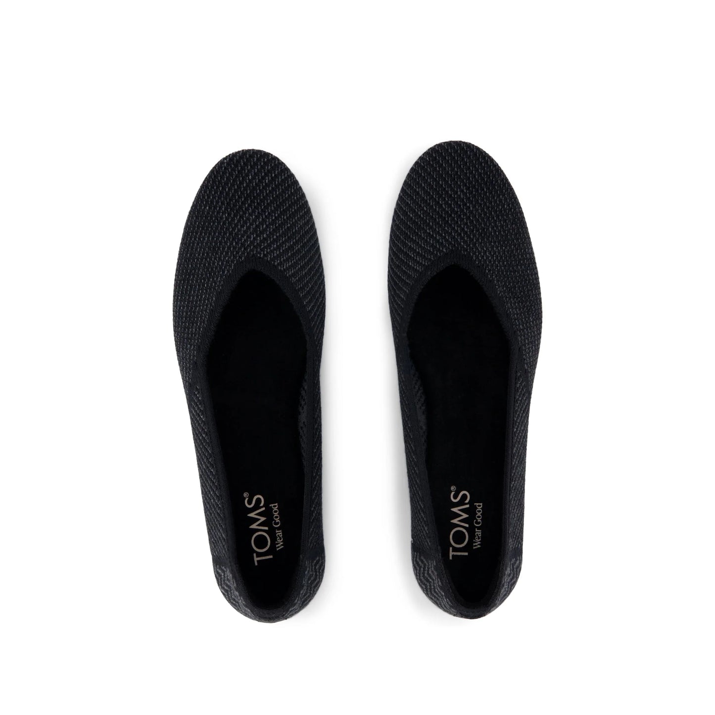 Gemma Flat in Black Engineered Knit