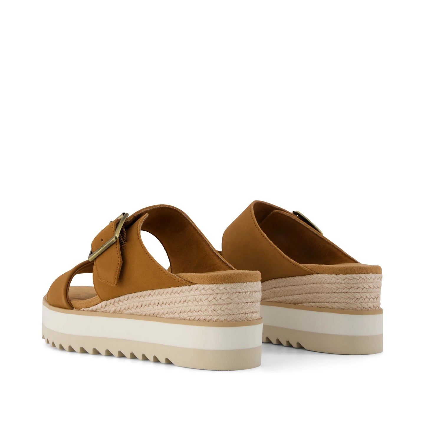 Diana Mule Buckle Wedge Sandal in Brown Sugar