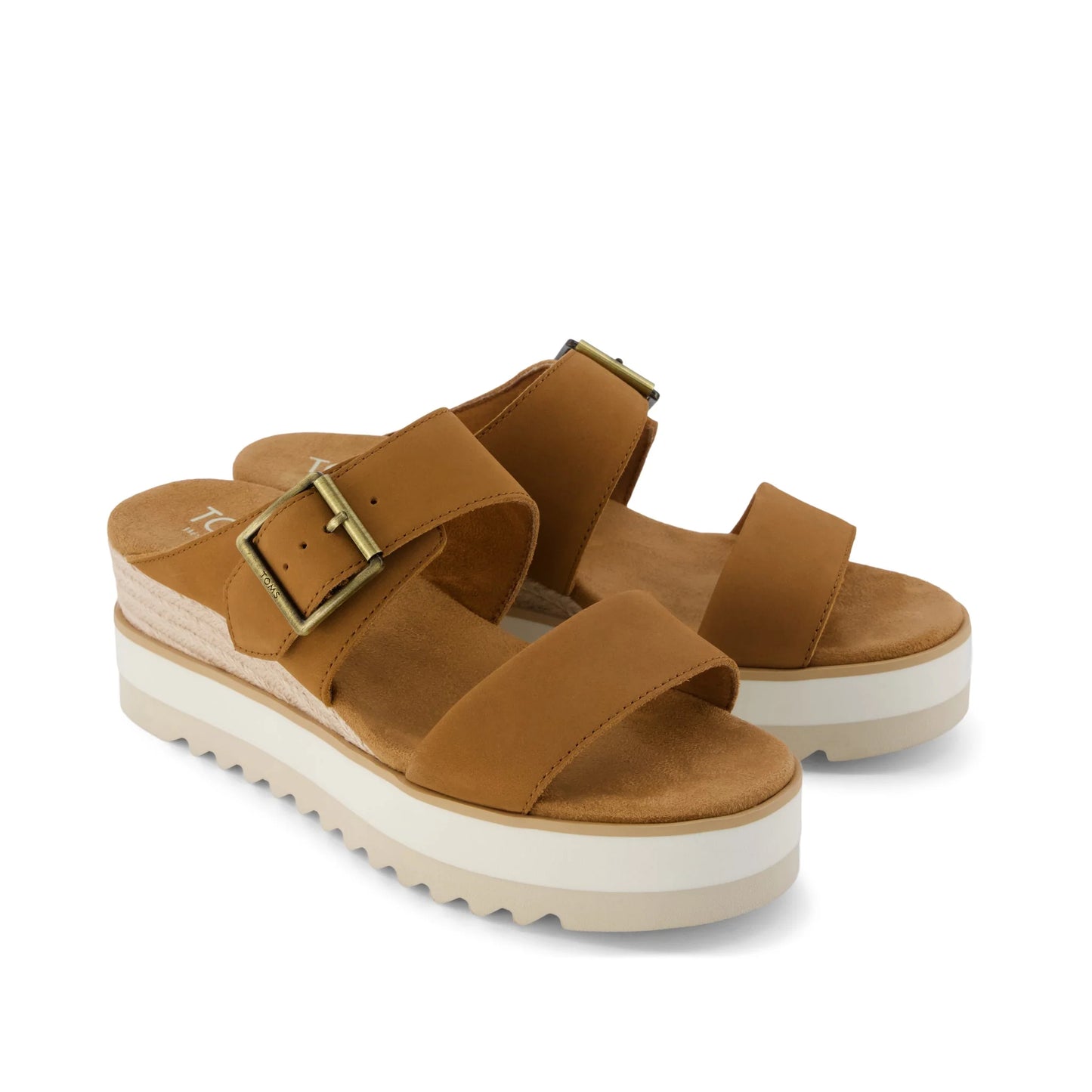 Diana Mule Buckle Wedge Sandal in Brown Sugar