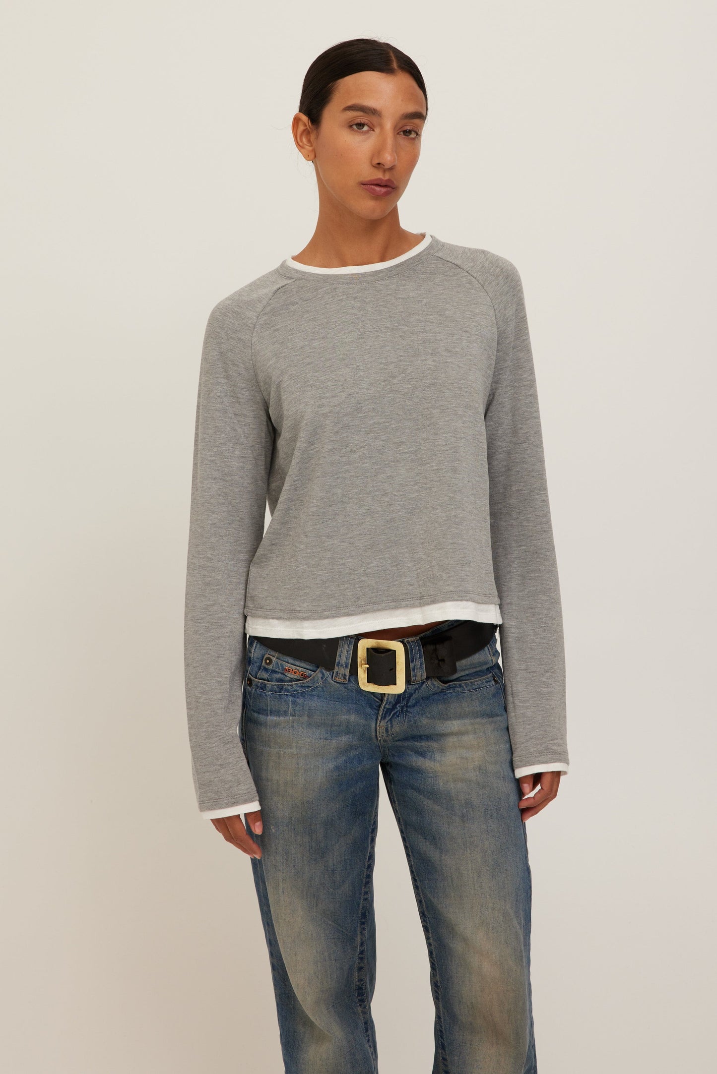 West Coast Long Sleeve T in Heather Grey
