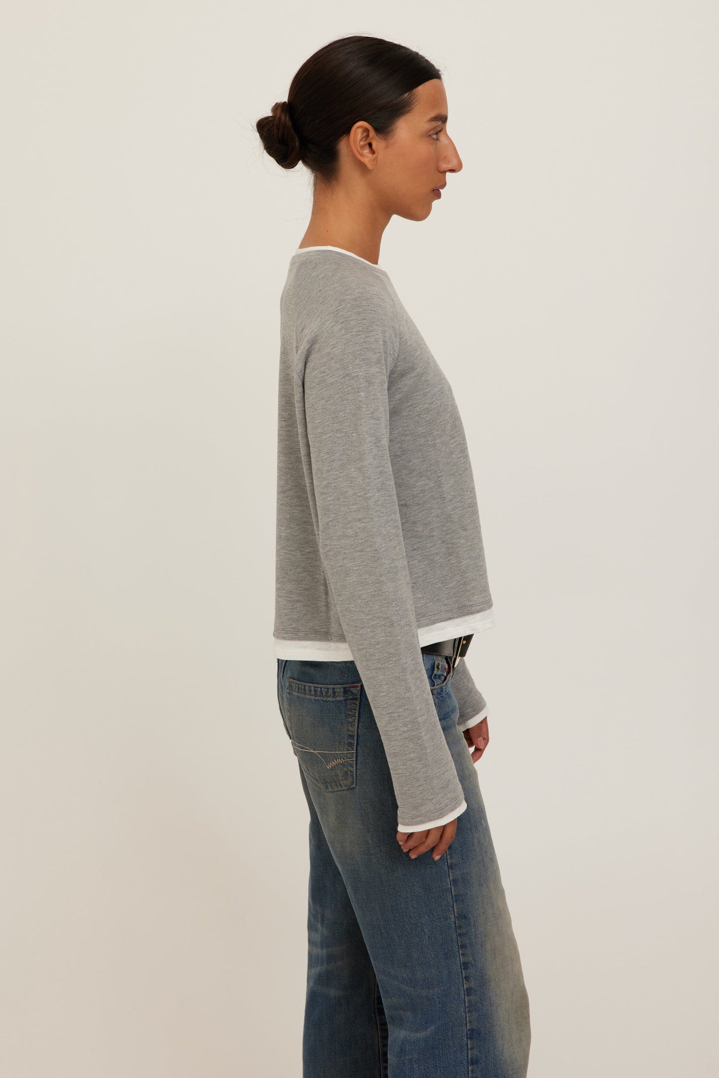 West Coast Long Sleeve T in Heather Grey