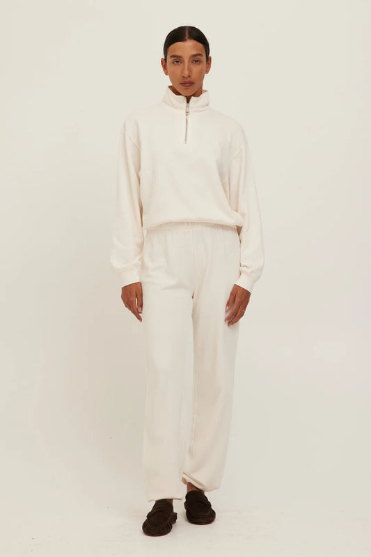 Studio Quarter Zip in Cream