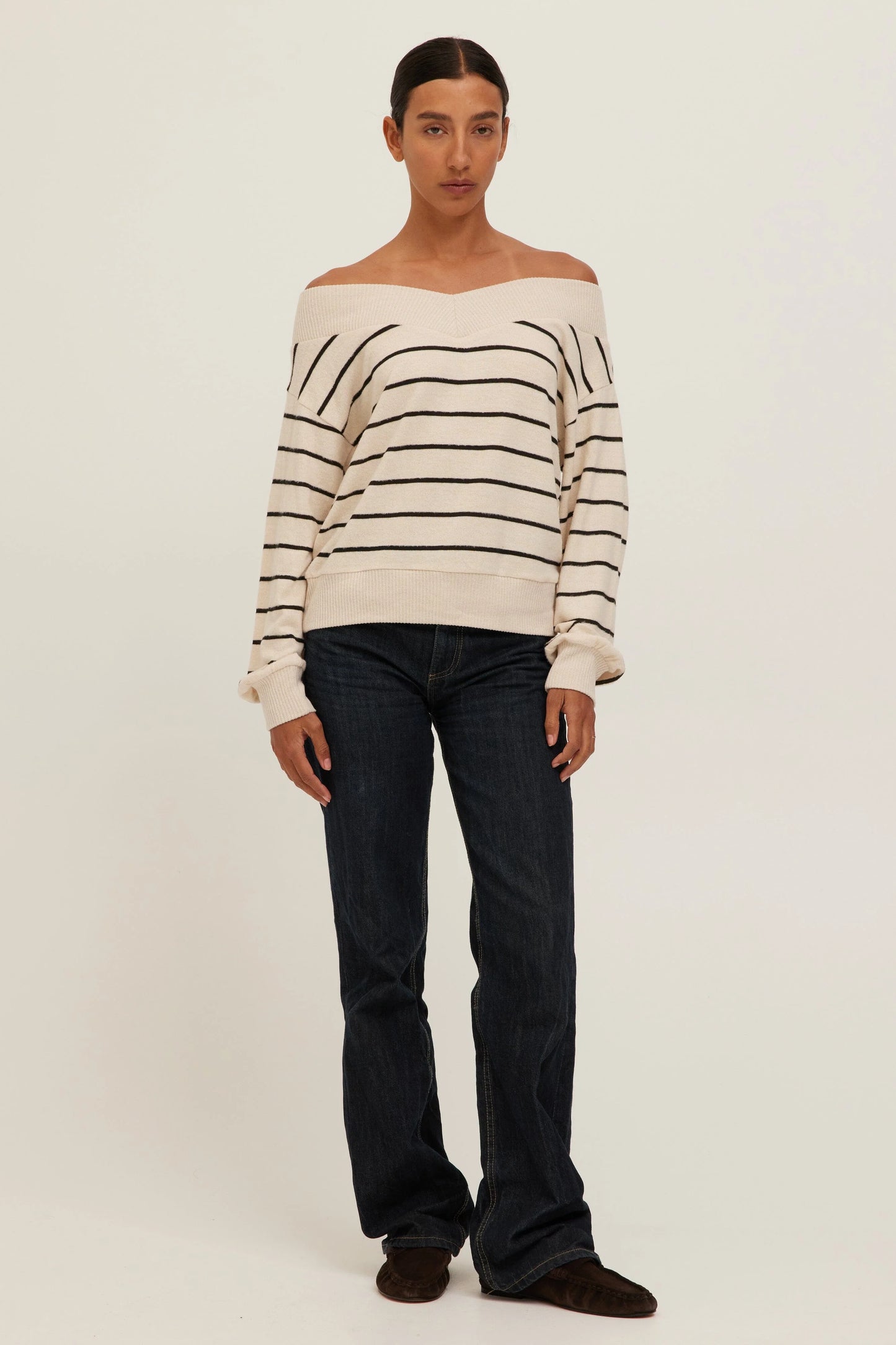 Carmel Pullover in Cream & Black