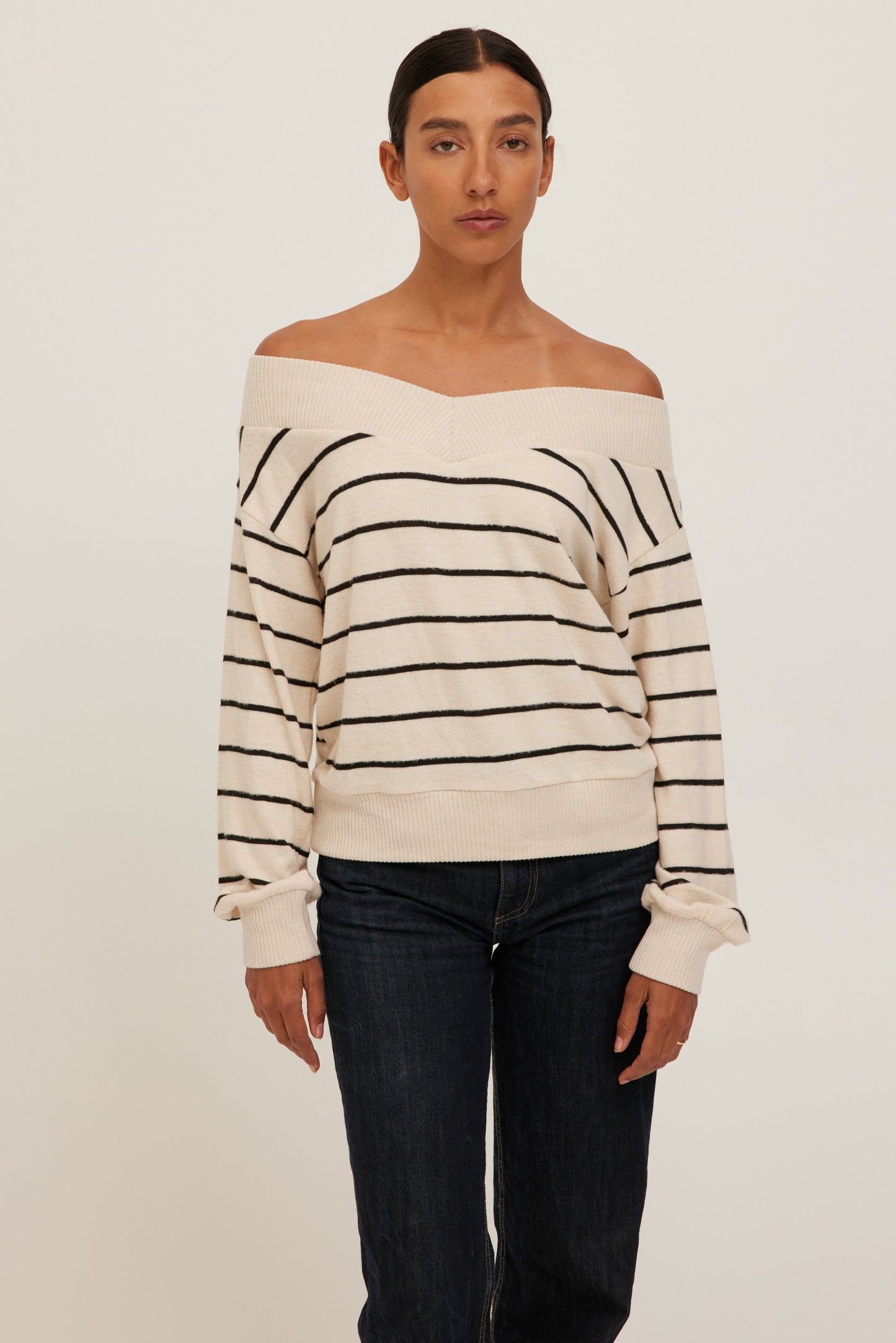 Carmel Pullover in Cream & Black