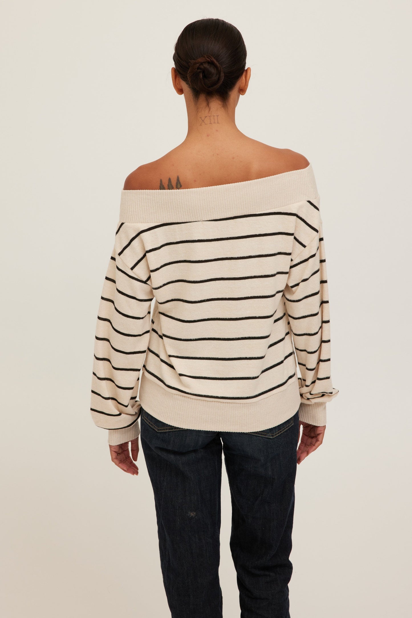 Carmel Pullover in Cream & Black