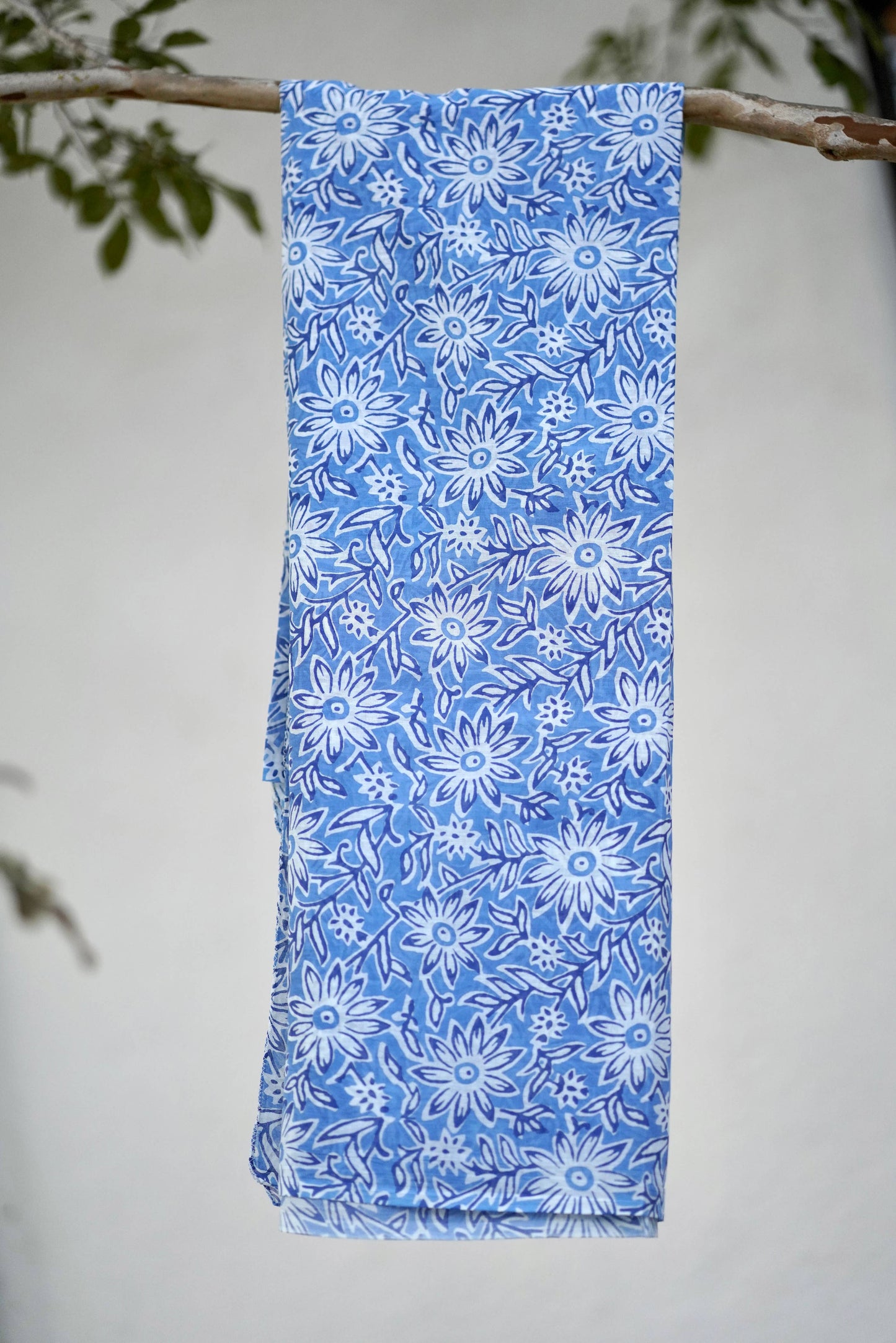 Julie Daisy Cotton Block Print Scarf