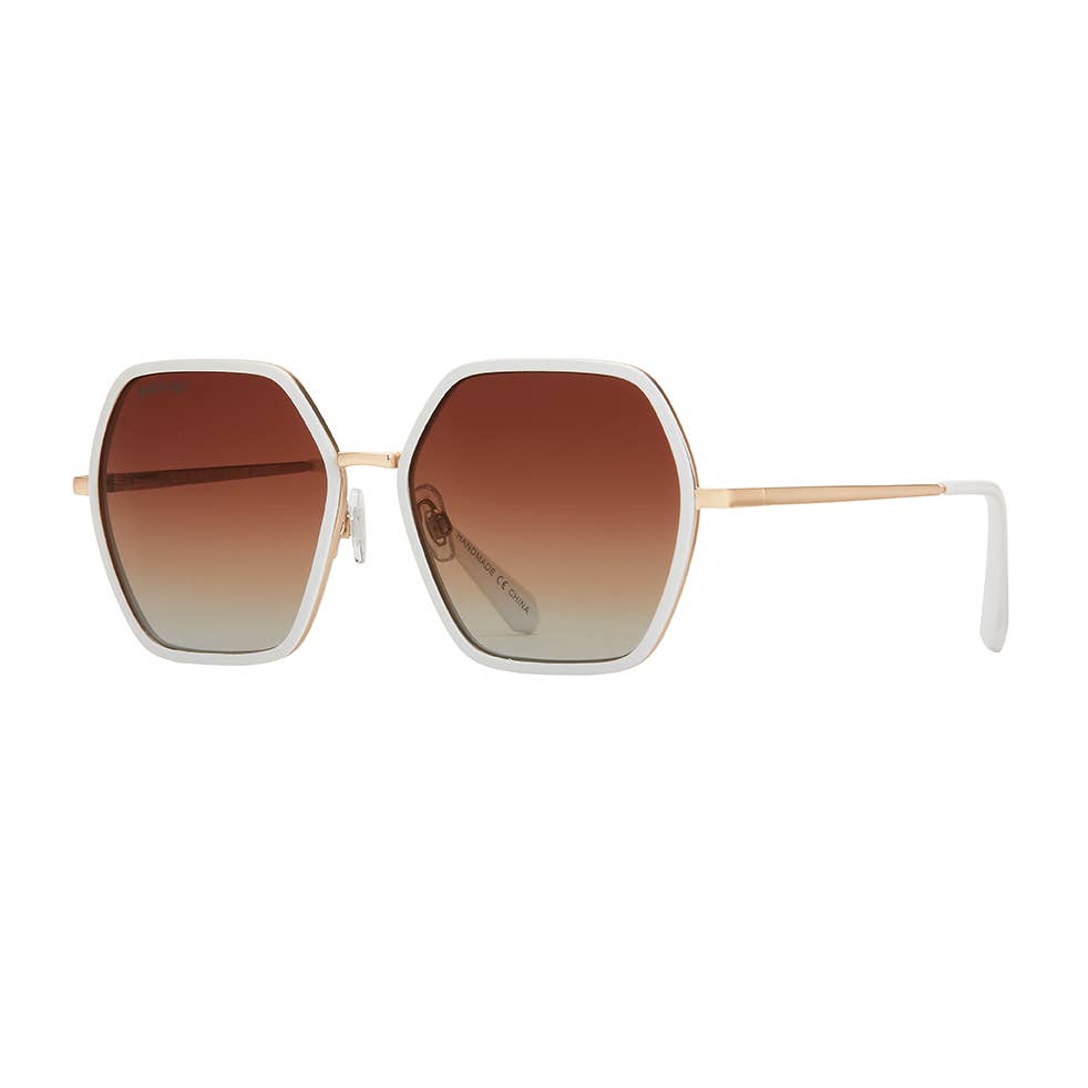 Addyson- White/Gold / Gradient Brown Polarized Lens