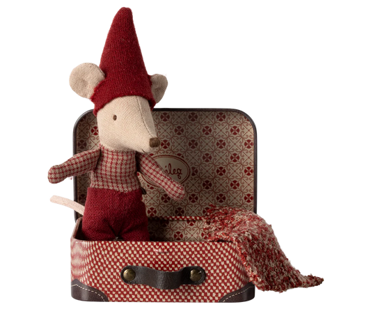 Christmas Mouse in Suitcase