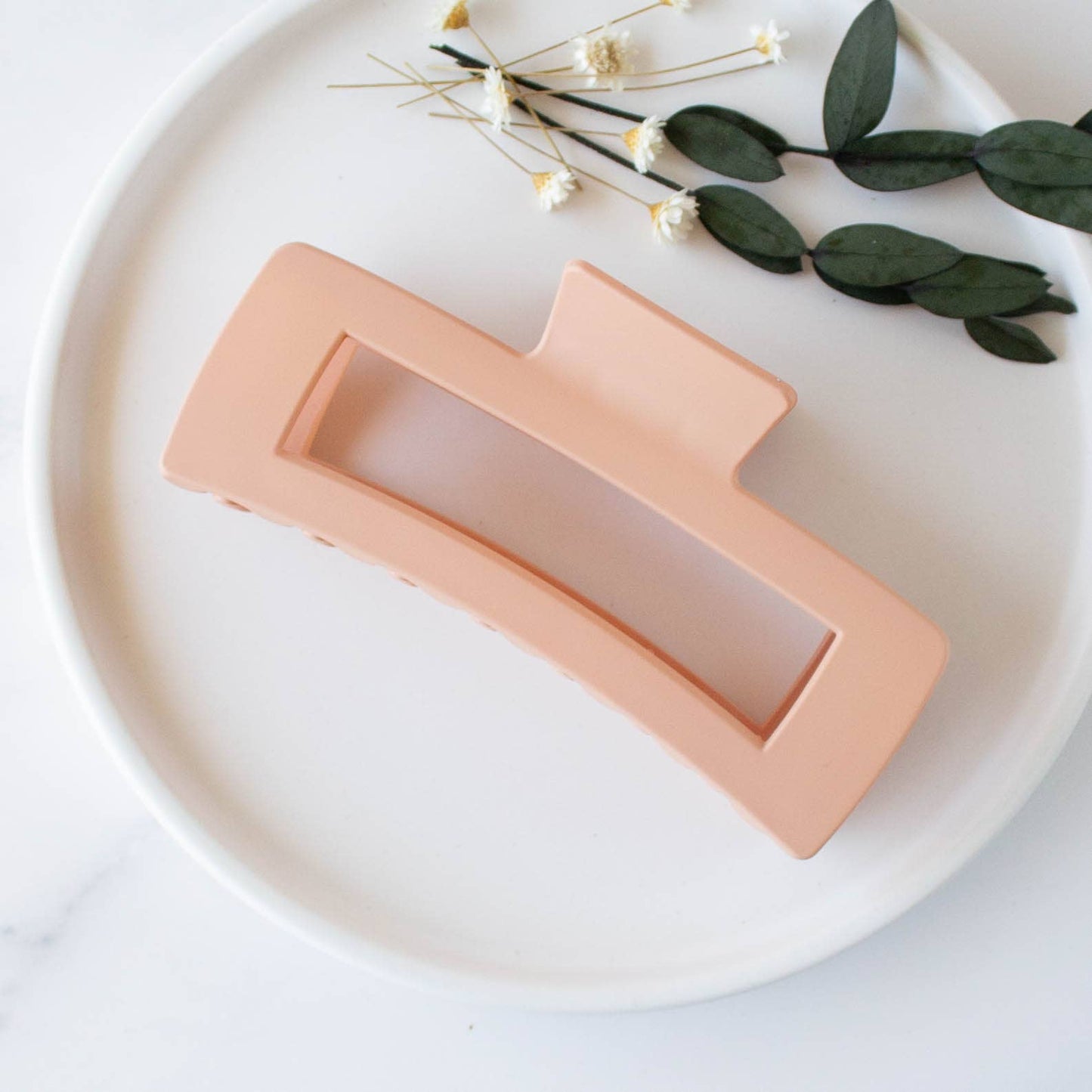 Jumbo Square Hair Clip: Matt Black